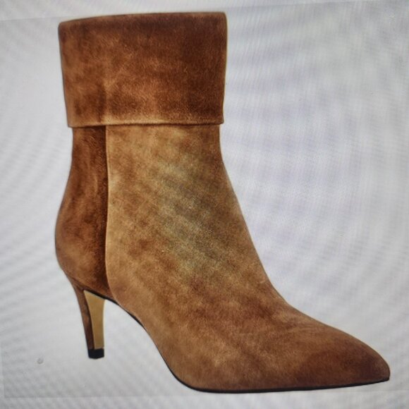 Calvin Klein Brown Suede Leather "Gentell" Booties. NIB. Size 10 - Picture 3 of 12